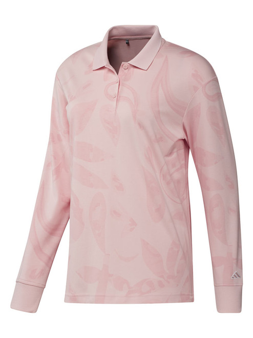 adidas Womens Go-To Long Sleeve Polo Shirt - Sandy Pink adidas Womens Go-To Long Sleeve Polo Shirt - Sandy Pink