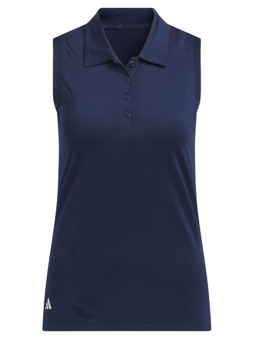 adidas Womens Ultimate365 Solid Sleeveless Polo Shirt Collegiate