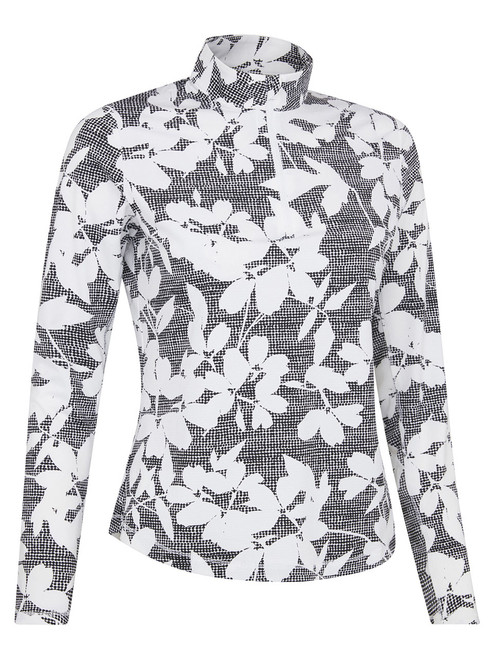 Callaway Women's Textured Abstract Long Sleeve Sun Protection Top - Caviar