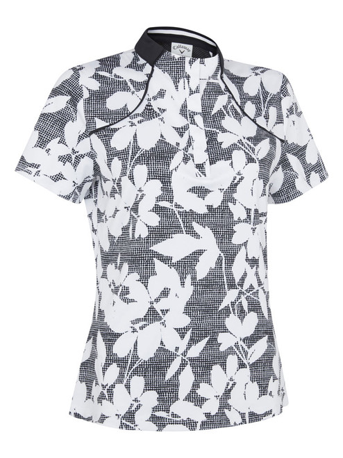 Callaway Women's Textured Abstract Short Sleeve Top - Caviar