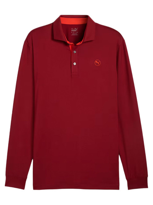 Puma CLOUDSPUN Mid-weight Long Sleeve Polo - Intense Red/Redmazing