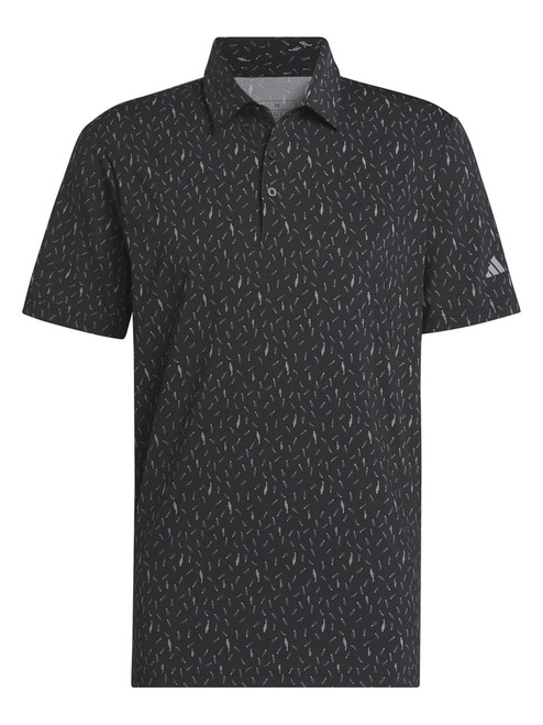 adidas Ultimate365 Allover Print Polo Shirt - Black