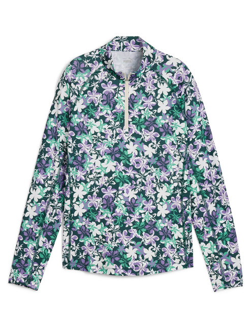 Puma Women's YouV Lillie Golf 1/4 Zip - Dark Myrtle/Lavender Alert