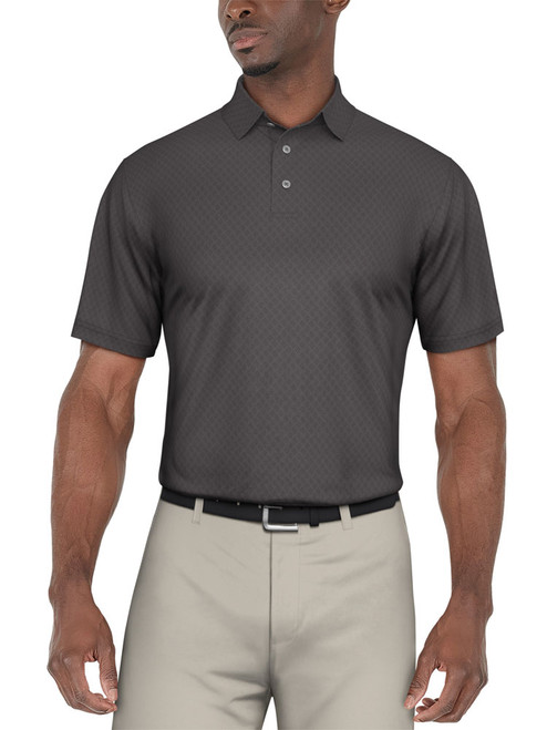 Ben Hogan Jacquard Polo Shirt - Charcoal Art Ben Hogan Jacquard Polo Shirt - Charcoal Art