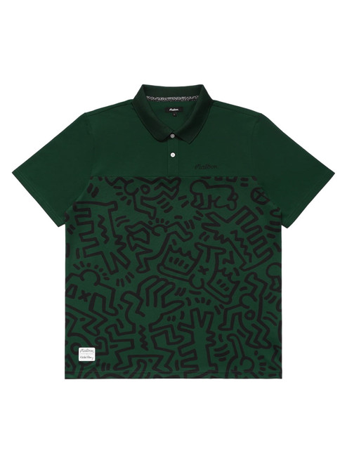 Malbon x Keith Haring Printed Polo - Green Malbon x Keith Haring Printed Polo - Green