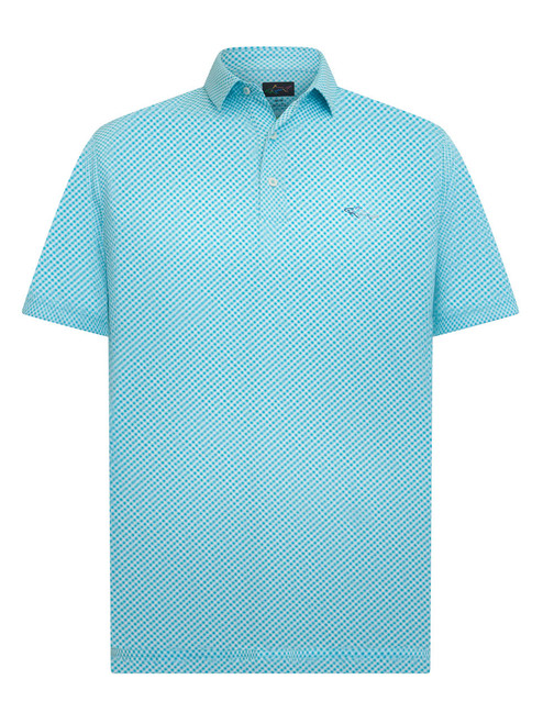 Greg Norman ML75 Diamond Print Polo - Cool Aqua