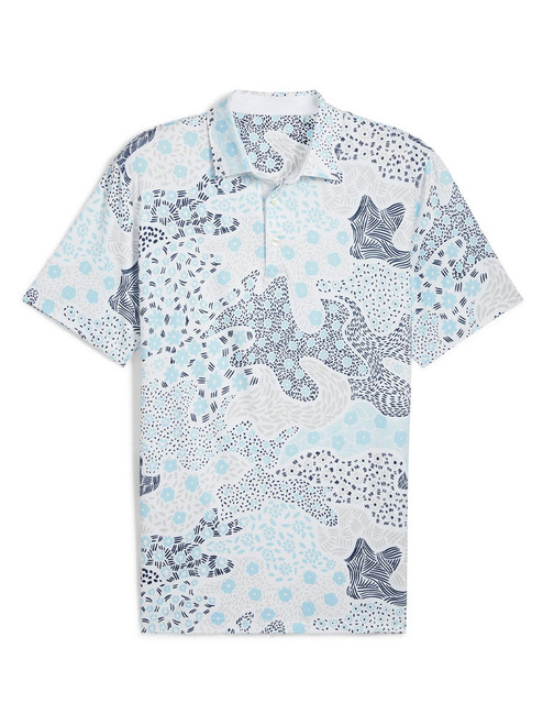 Puma CLOUDSPUN Bloom Camo Golf Polo - White Glow/Silver Sky Puma CLOUDSPUN Bloom Camo Golf Polo - White Glow/Silver Sky