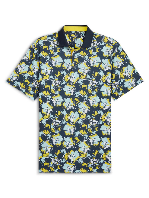 Puma Piqué Borrego Golf Polo - Deep Navy/Silver Sky