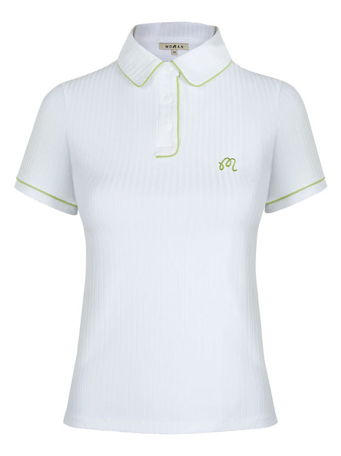 Malbon Womens Anna Short Sleeve Polo - White Malbon Womens Anna Short Sleeve Polo - White