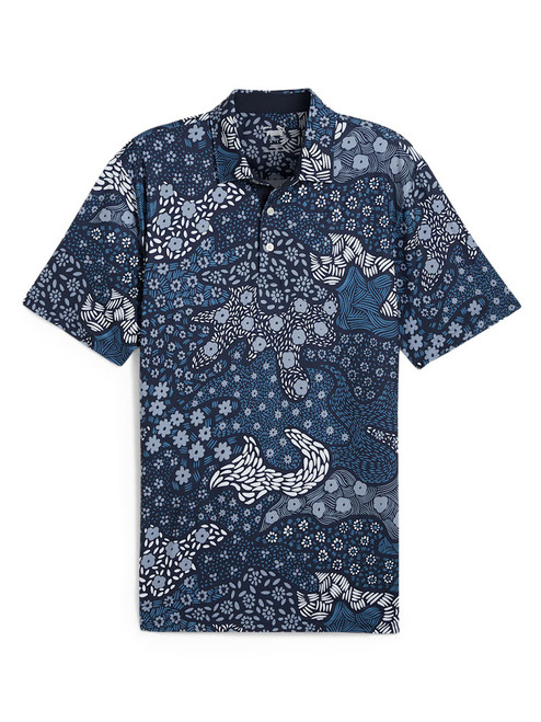 Puma CLOUDSPUN Bloom Camo Golf Polo - Deep Navy/Filtered Ash