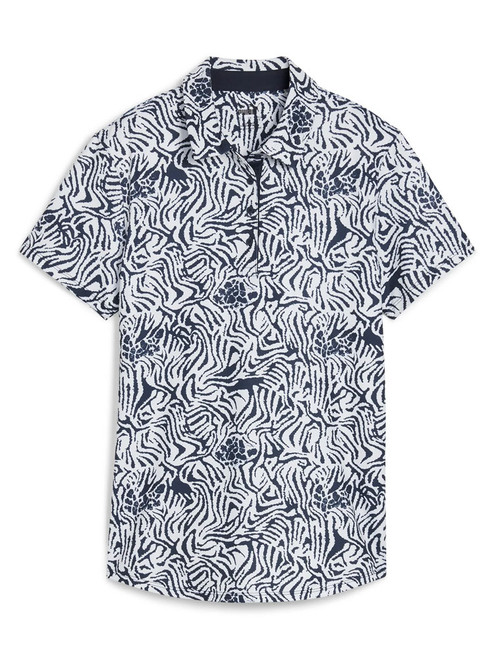 Puma Women's CLOUDSPUN Zebra Golf Polo - White Glow/Deep Navy