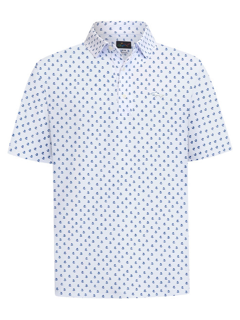Greg Norman ML75 Paradise Printed Polo - White