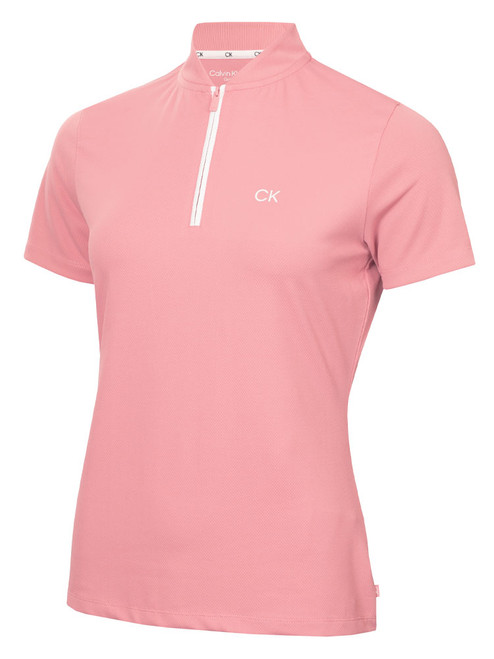 Calvin Klein Womens Tattler Mock Neck Top - Powder Pink