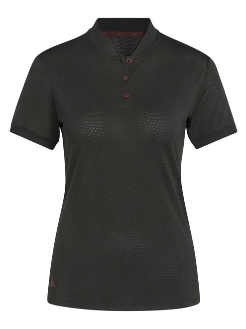adidas Womens Ultimate365 Diamond Jacquard Polo Shirt - Black