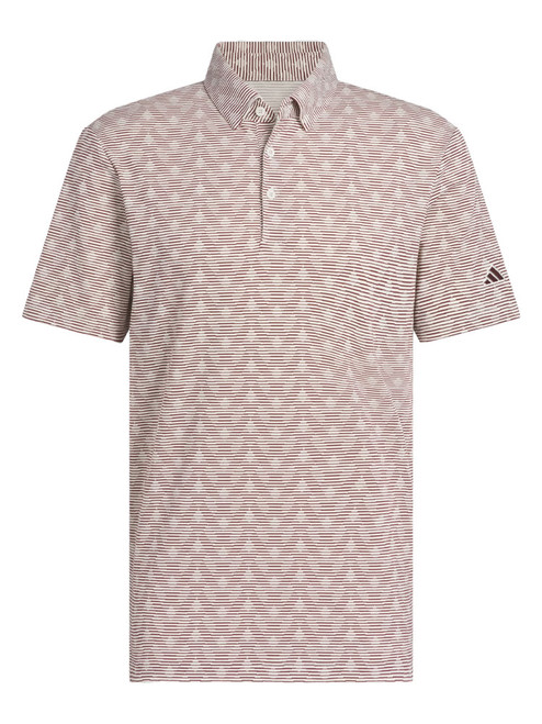 adidas Go-To Printed Stripe Polo Shirt - Alumina Mel/Aurora Ruby adidas Go-To Printed Stripe Polo Shirt - Alumina Mel/Aurora Ruby