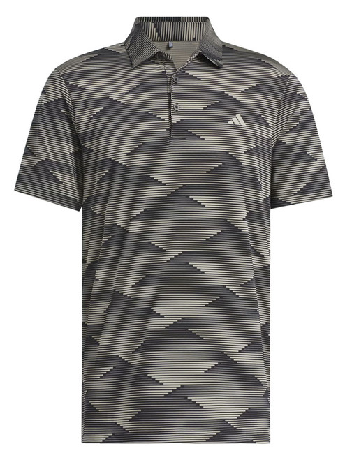 adidas Ultimate365 Speed Stripe Polo Shirt - Black/Putty Beige