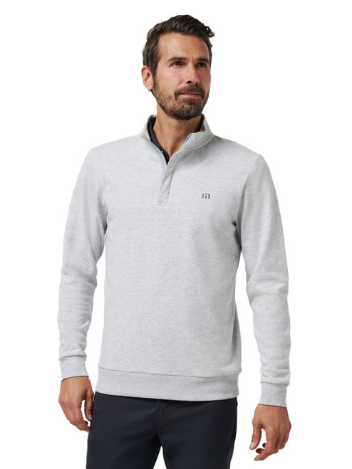 TravisMathew Cloud Quarter Zip 2.0 - Heather Light Grey
