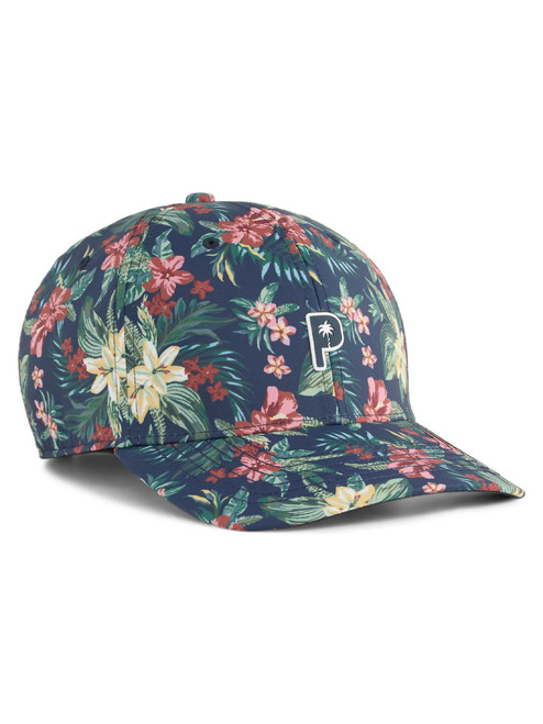 Puma x Palm Tree Crew Floral Tech Cap - Deep Navy/Red Fire