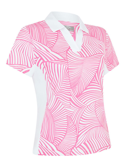 Callaway Women's Stencil Floral Polo - Cheeky Pink