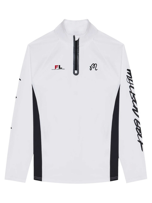 Malbon Poly Performance Quarter Zip - White