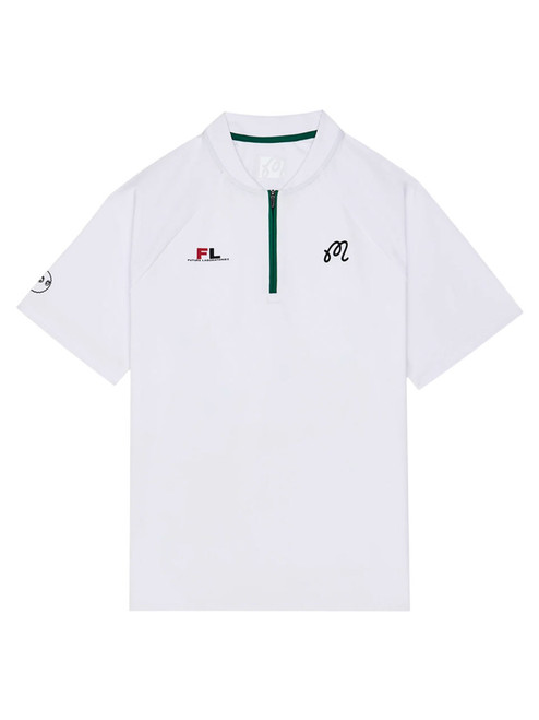 Malbon Zip Raglan Blade Polo - White