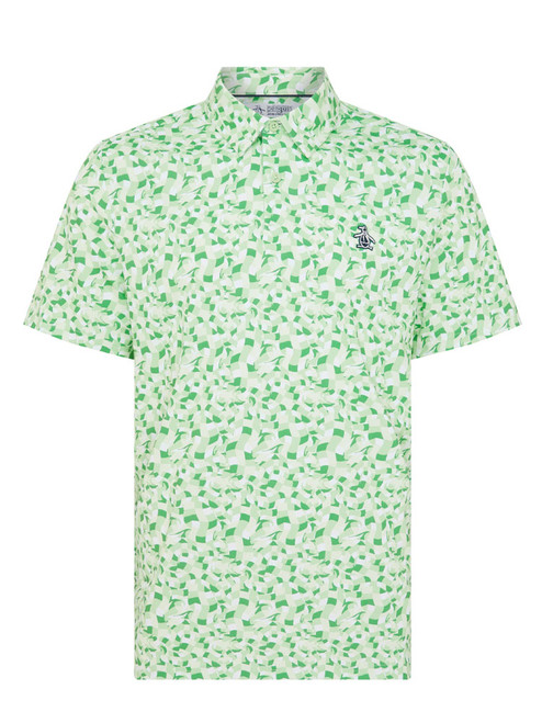 Original Penguin Underwater Mosaic Geo Polo - Spruce Stone