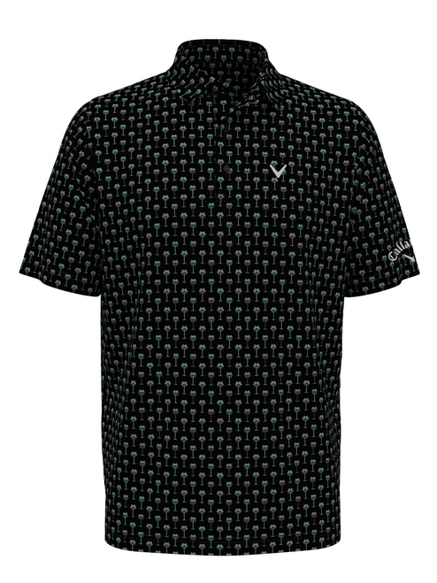 Callaway Pro Spin Multi Palm Print Polo (Relaxed Fit) - Caviar
