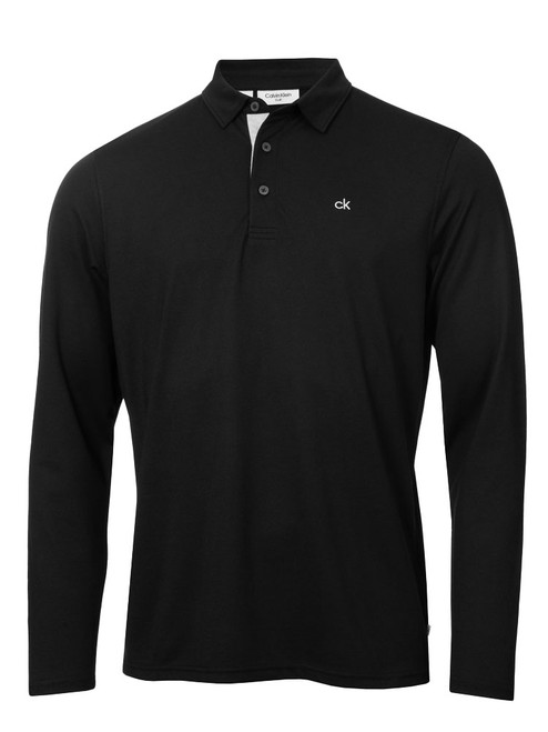 Calvin Klein Bayard Long Sleeve Polo - Black