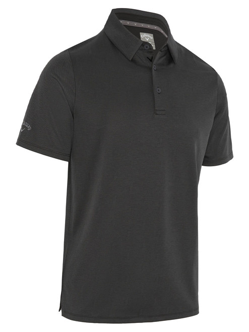 Callaway Chev Twill Jacquard Polo - Caviar