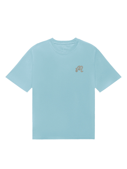 Malbon Bermuda Hawk and Dove Tee - Light Blue