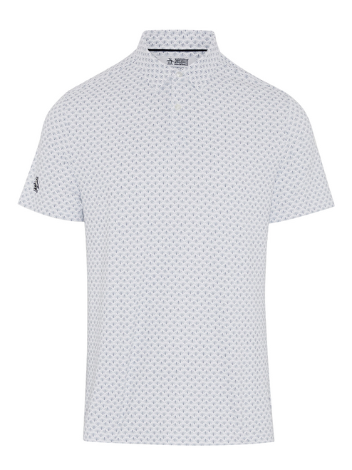 Original Penguin Retro Geo Print Golf Polo - Bright White