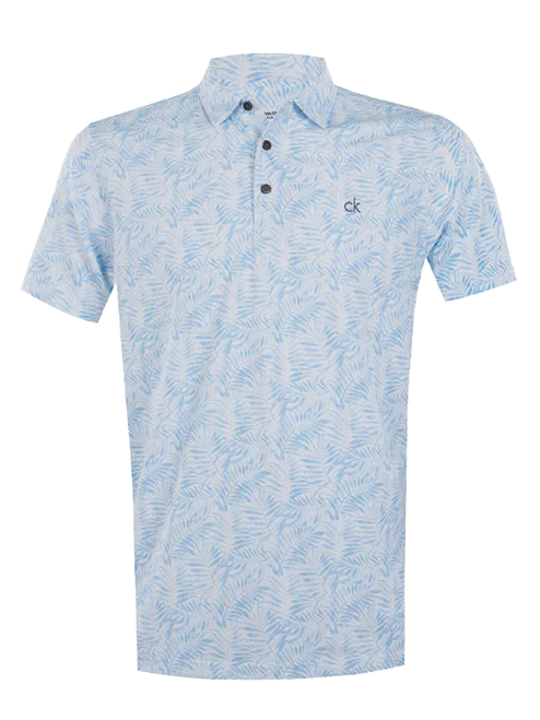 Calvin Klein Palm Printed Polo - Dusty Blue