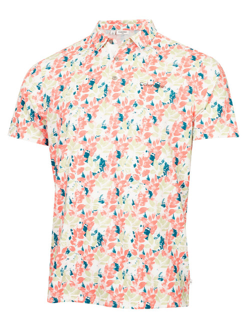 Calvin Klein Fletcher Printed Polo - Peach/Green