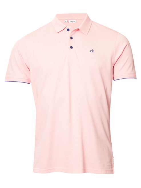 Calvin Klein Mason Cotton Blend Polo - Baby Pink
