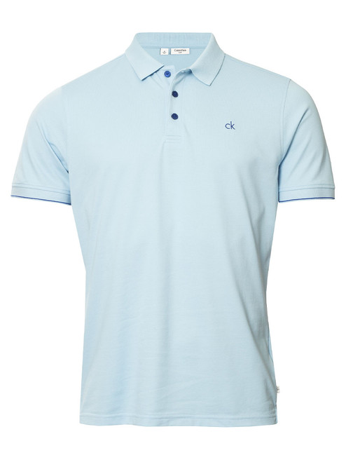 Calvin Klein Mason Cotton Blend Polo - Dusty Blue