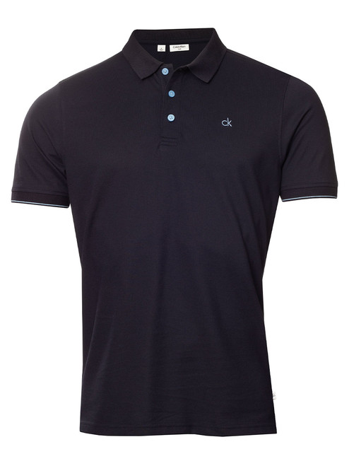 Calvin Klein Mason Cotton Blend Polo - Navy/Dusty Blue