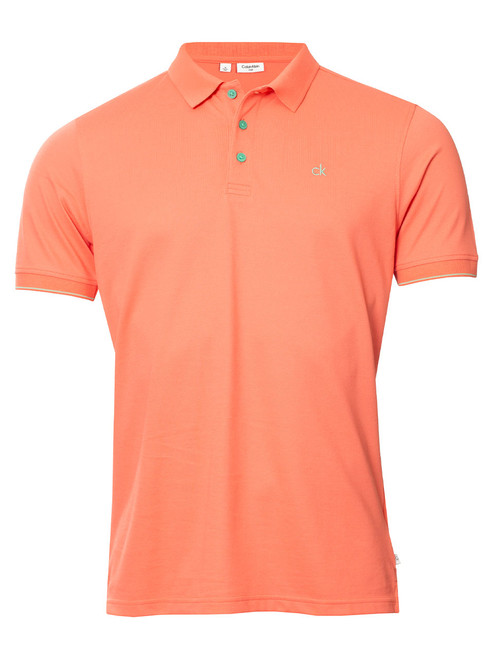 Calvin Klein Mason Cotton Blend Polo - Peach