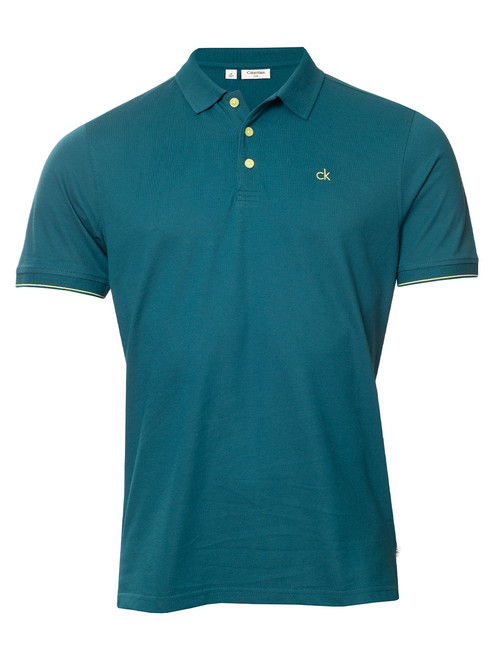 Calvin Klein Mason Cotton Blend Polo - Petrol