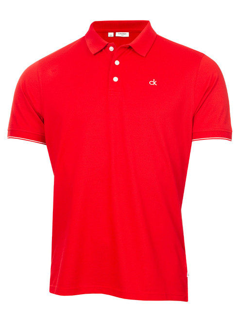 Calvin Klein Mason Cotton Blend Polo - Red