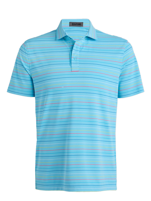 G/FORE Multi Stripe Tech Pique Polo - Breeze