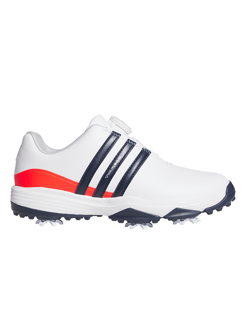 adidas Junior Tour360 24 BOA Golf Shoes - Ftwr White/Collegiate Navy/Lucid Red