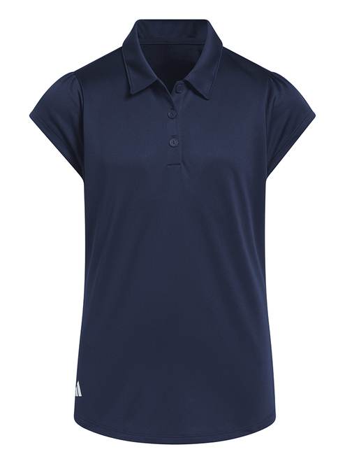 adidas Girls Performance Short Sleeve Polo - Collegiate Navy