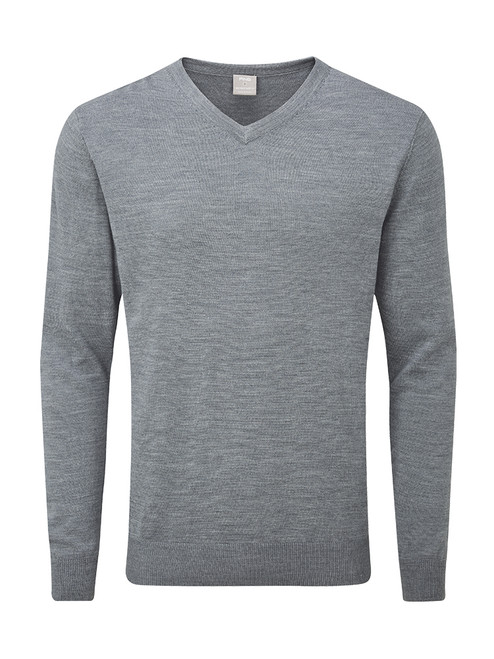 Ping Sullivan V-Neck Wool Blend Sweater - French Grey Marl