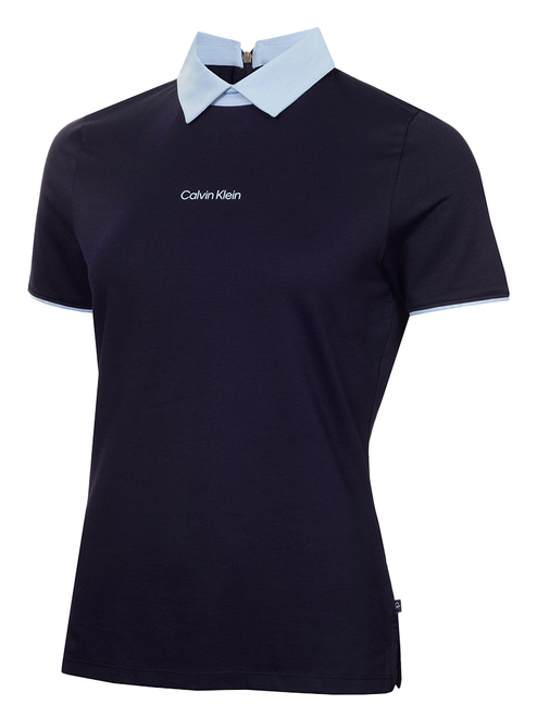 Calvin Klein Womens Brooke Short Sleeve Polo - Navy