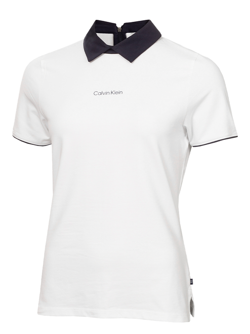 Calvin Klein Womens Brooke Short Sleeve Polo - White