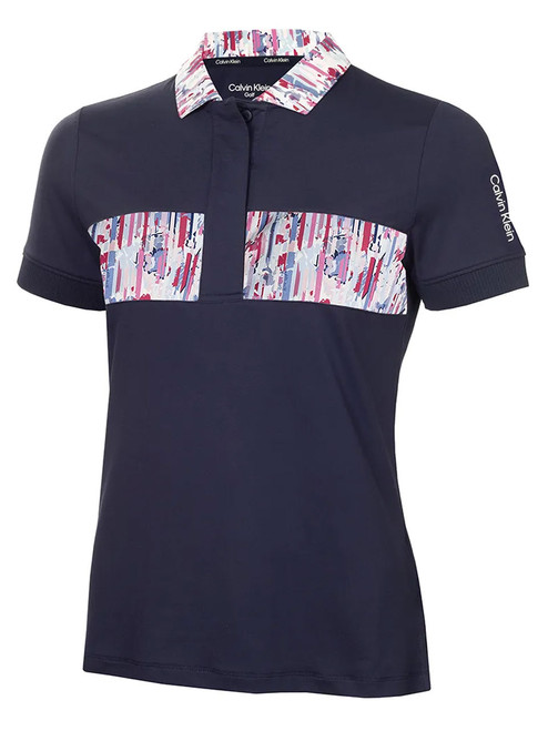 Calvin Klein Womens Isabella Short Sleeve Polo - Navy