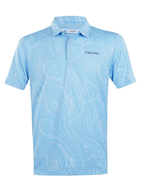 Calvin Klein Marble Print Polo Shirt - Blue Bell