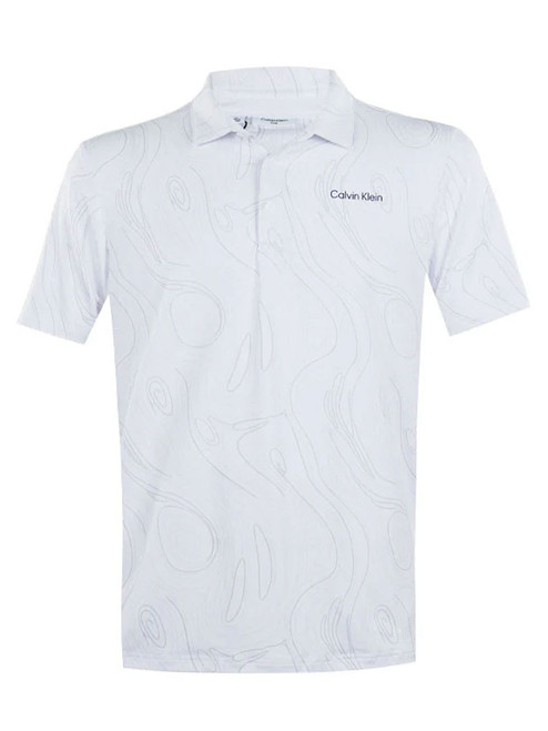 Calvin Klein Marble Print Polo Shirt - White