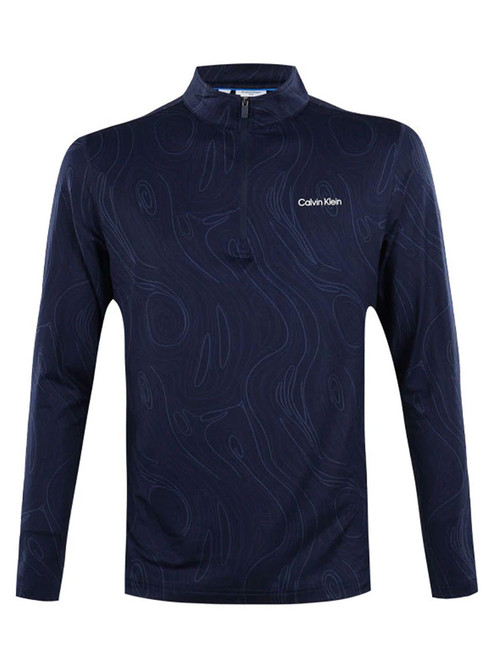 Calvin Klein Printed Newport Half Zip - Navy Marble