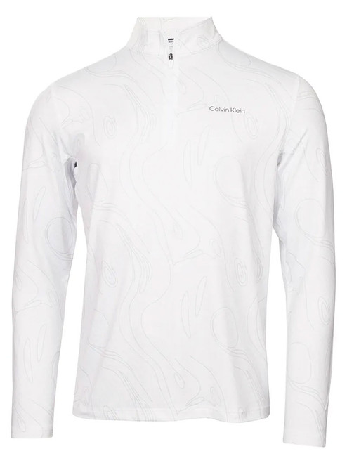 Calvin Klein Printed Newport Half Zip - White Marble